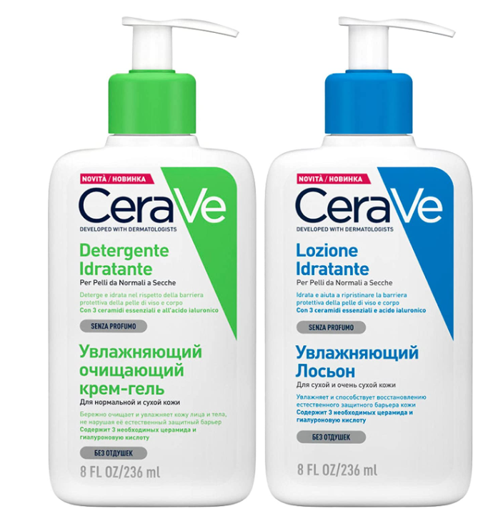 CeraVe Face and Body Moisturizing Lotion 236ml + Moisturizing Cleansing Cream 236ml