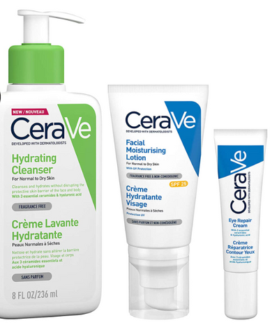 CeraVe Moisturizing Cleansing Cream 236ml + CeraVe SunScreen Face Lotion SPF30+ -52ml + CeraVe Moisturizing Eye Cream 14ml