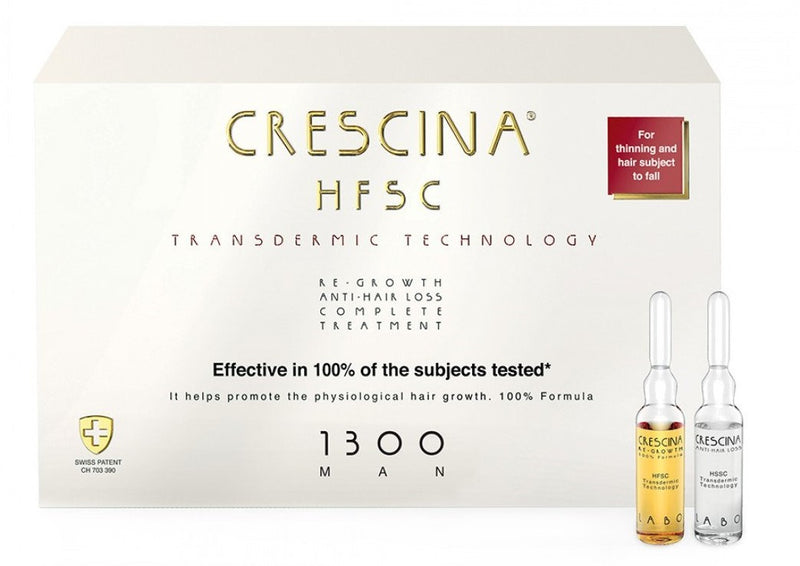 Crescina Transdermic Hfsc Complete Treatment Ampoules for Men 1300 10 + 10 Amp