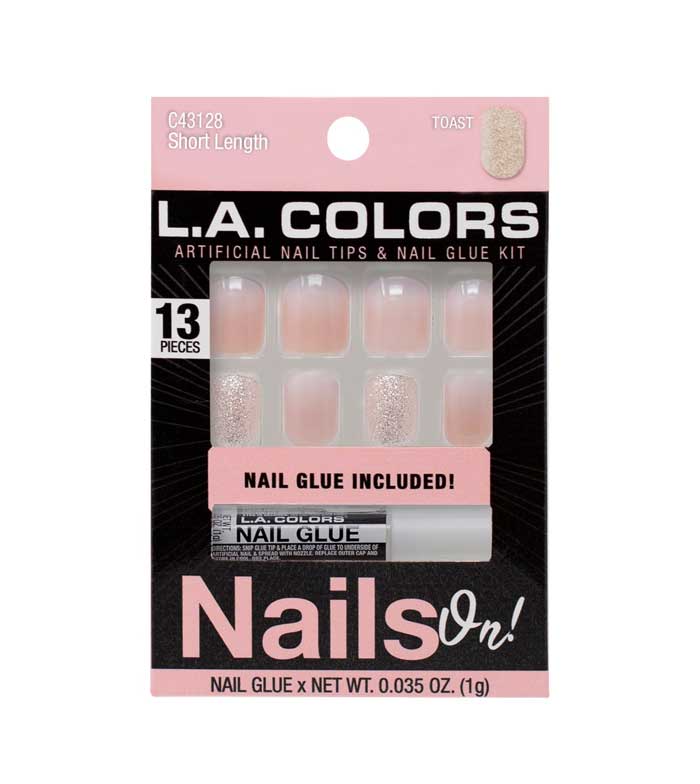 L.A Colors Artificial Nails with glue Toast