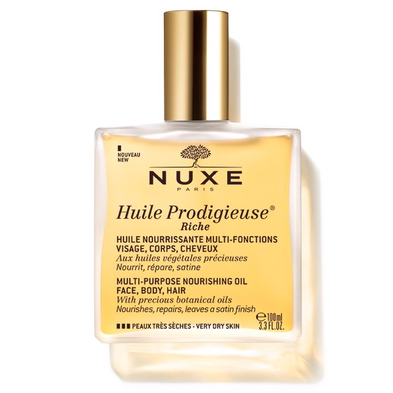 Nuxe Huile Prodigieuse Rich Dry Oil For Face, Body And Hair 100ml + Creme Fraiche 15ml
