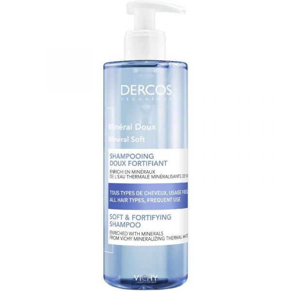 Vichy Dercos Mineral Soft and Fortifying Shampoo - For Frequent Use 400ml
