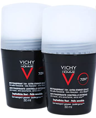Vichy Homme Deodorant Anti-Perspirant 72h Extreme Control Roll-on 2 x 50ml